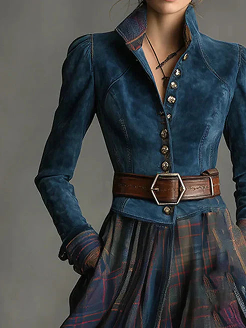 Adelaide | Robe longue à carreaux élégante