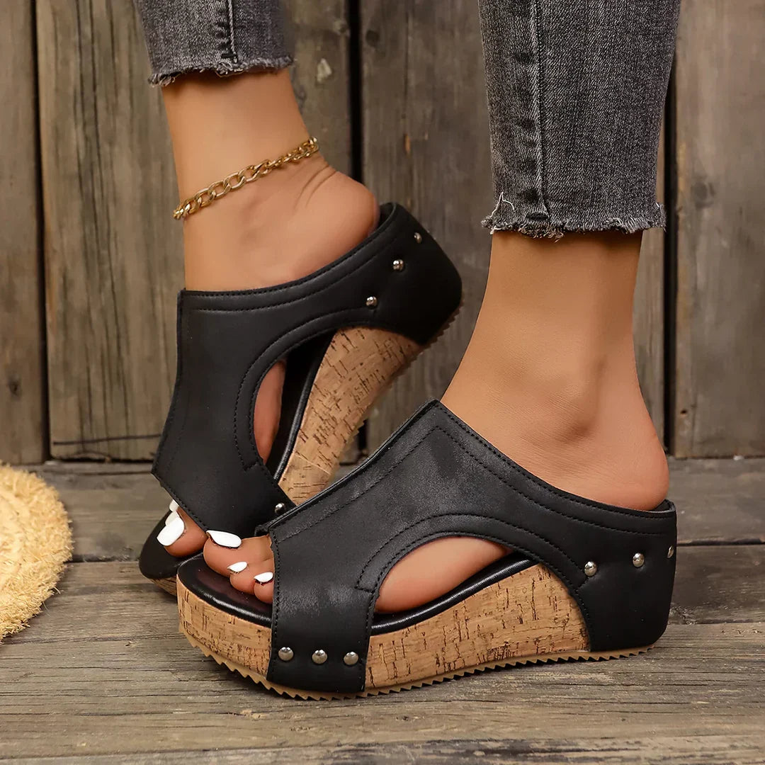 Sofia - Lumi Stud Wedge Sandals