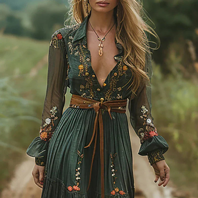 Robe longue bohème à fleurs Amelia Auré