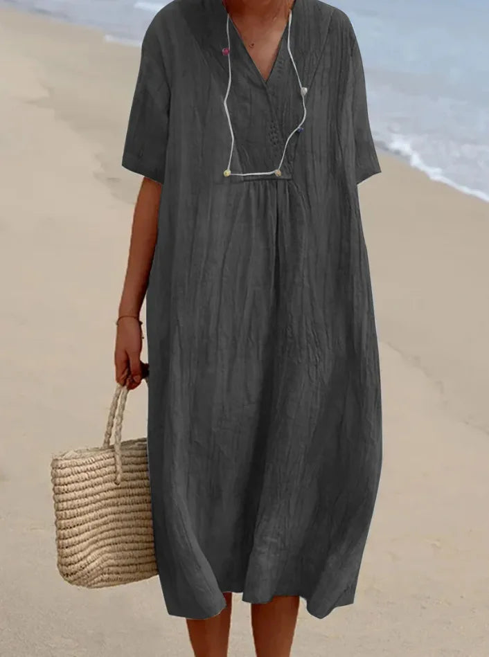 Silvana™ | Robe Maxi Texturée Décontractée