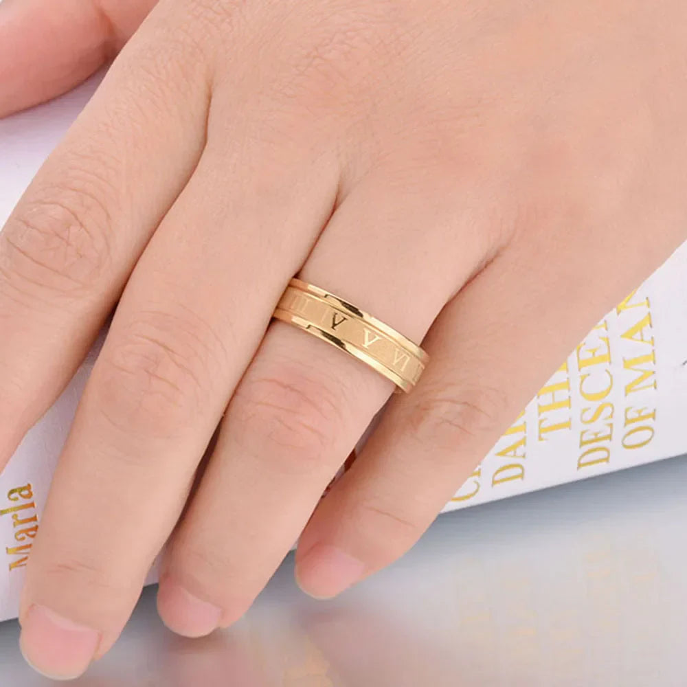 NOELLE™ – Bague Moderne à Chiffres Romains