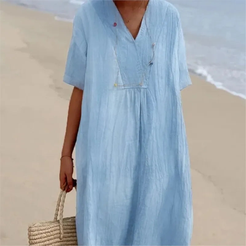 Silvana™ | Robe Maxi Texturée Décontractée