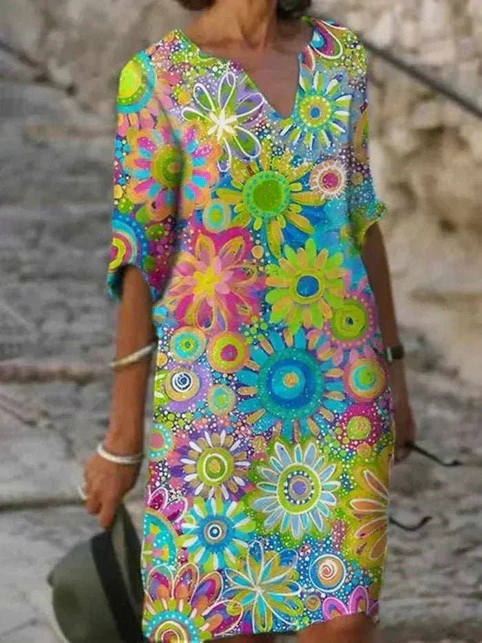 Nira | Robe Midi Florale Vibrante