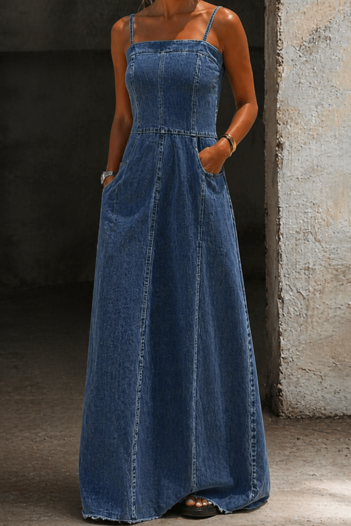 Savannah | Robe Maxi en Jean Vintage Chic