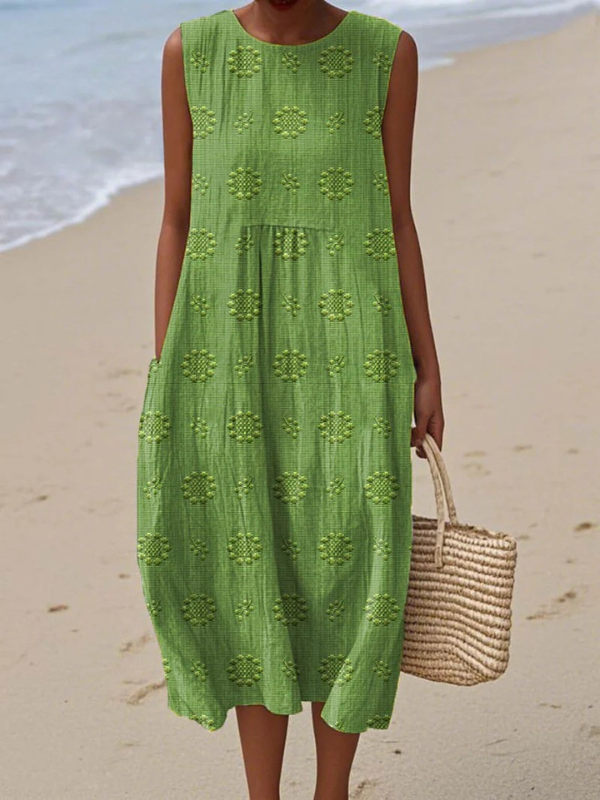 Robe midi brodée Rose™