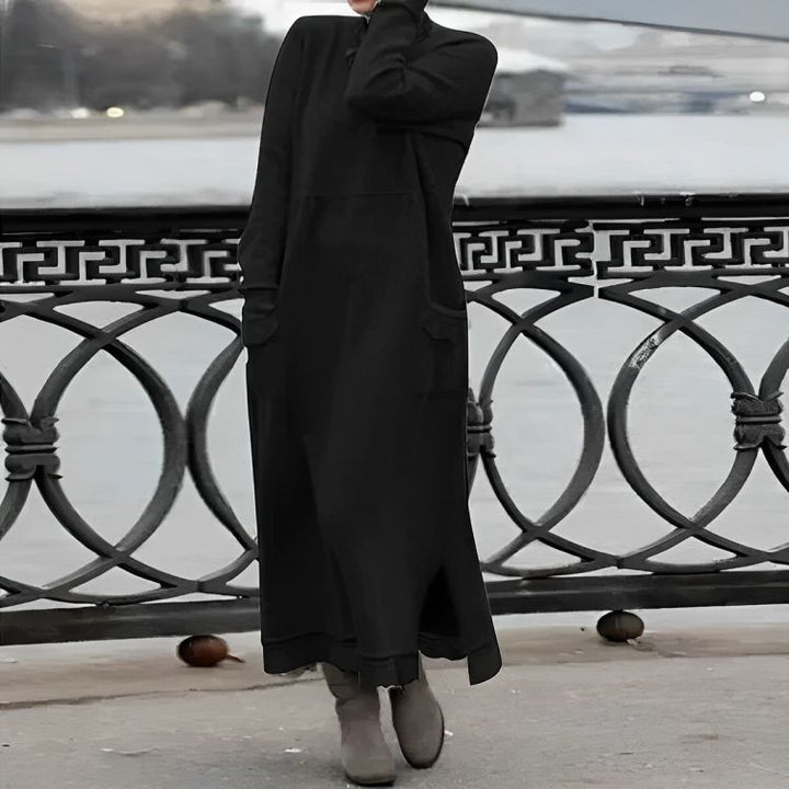 Robe longue en maille Mara – Robe d'hiver oversize confortable à manches longues