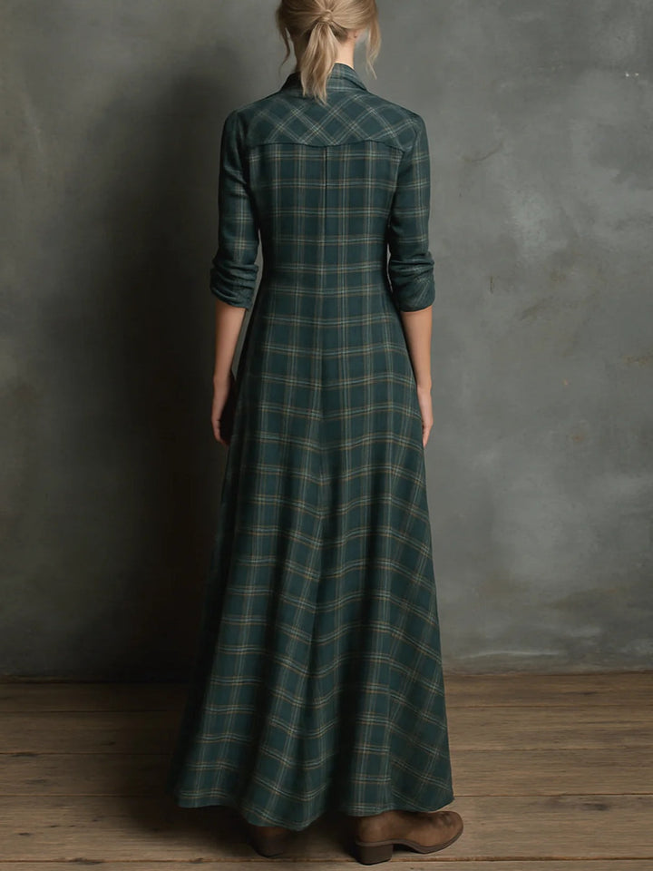 Rowena | Robe longue en tartan