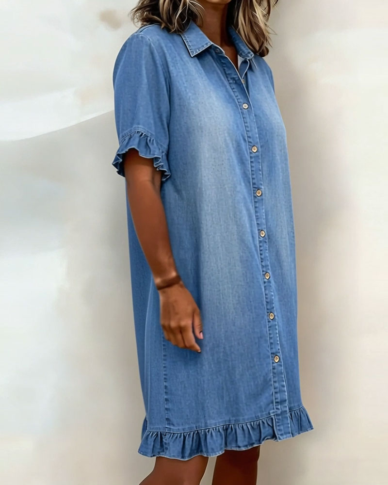 Robe en Denim Doux Quinn™ Coupe Décontractée Style Léger et Casual