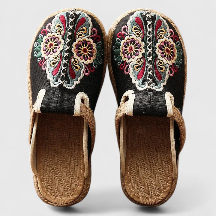 Marousse | Confortables Mules Florales Artisanales