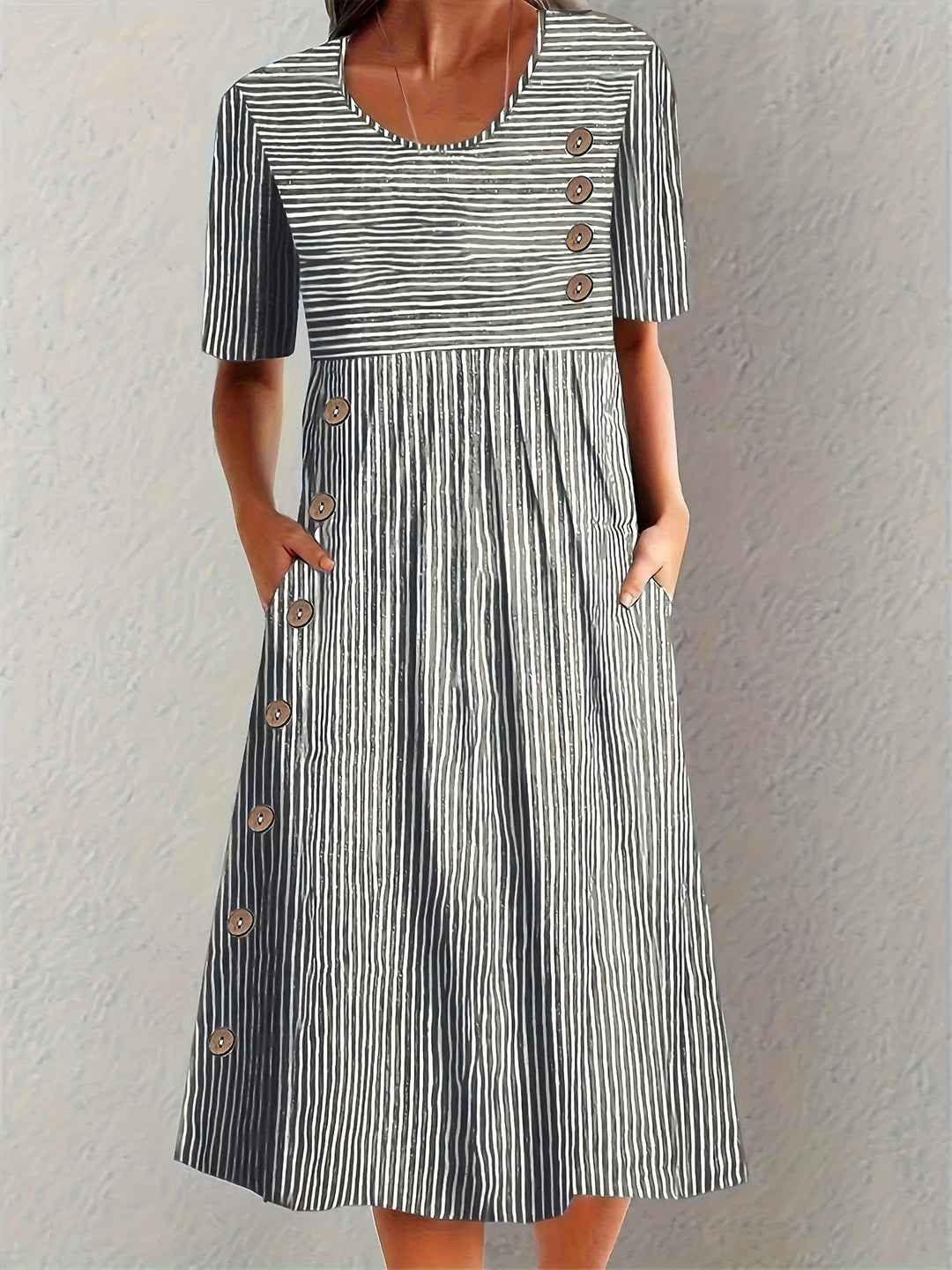 Coralie™ | Robe Maxi d'Été à Rayures Élégantes