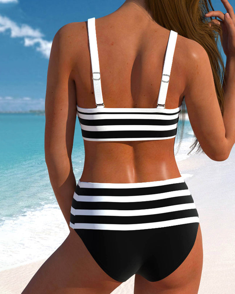 Laluna® | Haute Taille Bikini Rayé