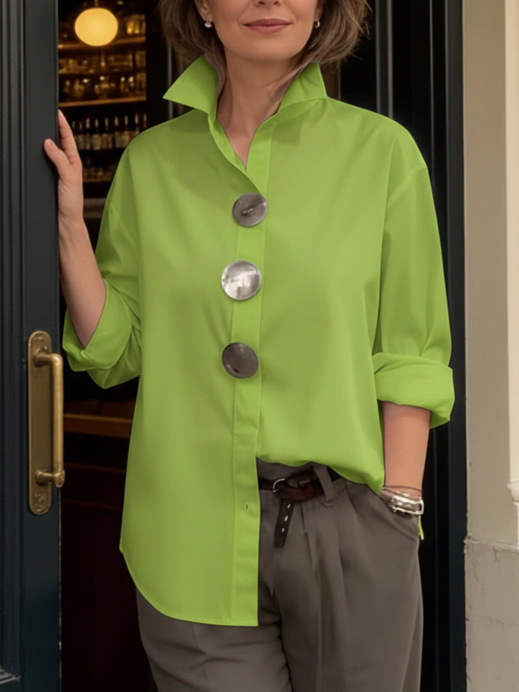 Rosaline | Blouse à col montant avec boutons affirmés