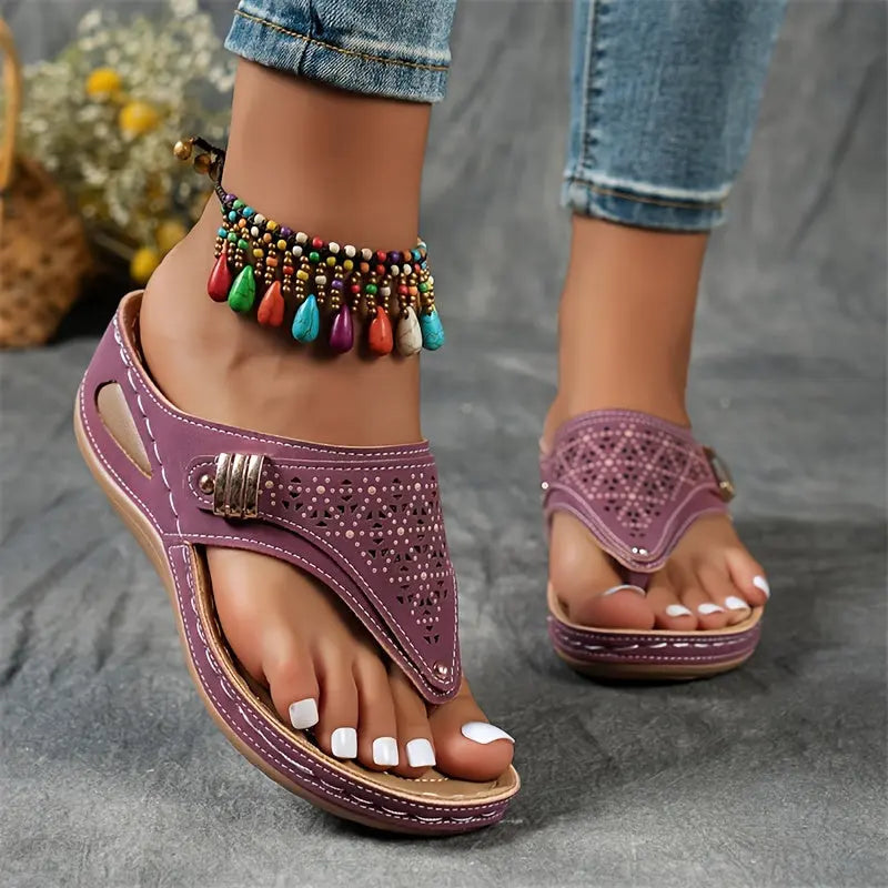 Élodie - Sandales compensées à entredoigt pour femme