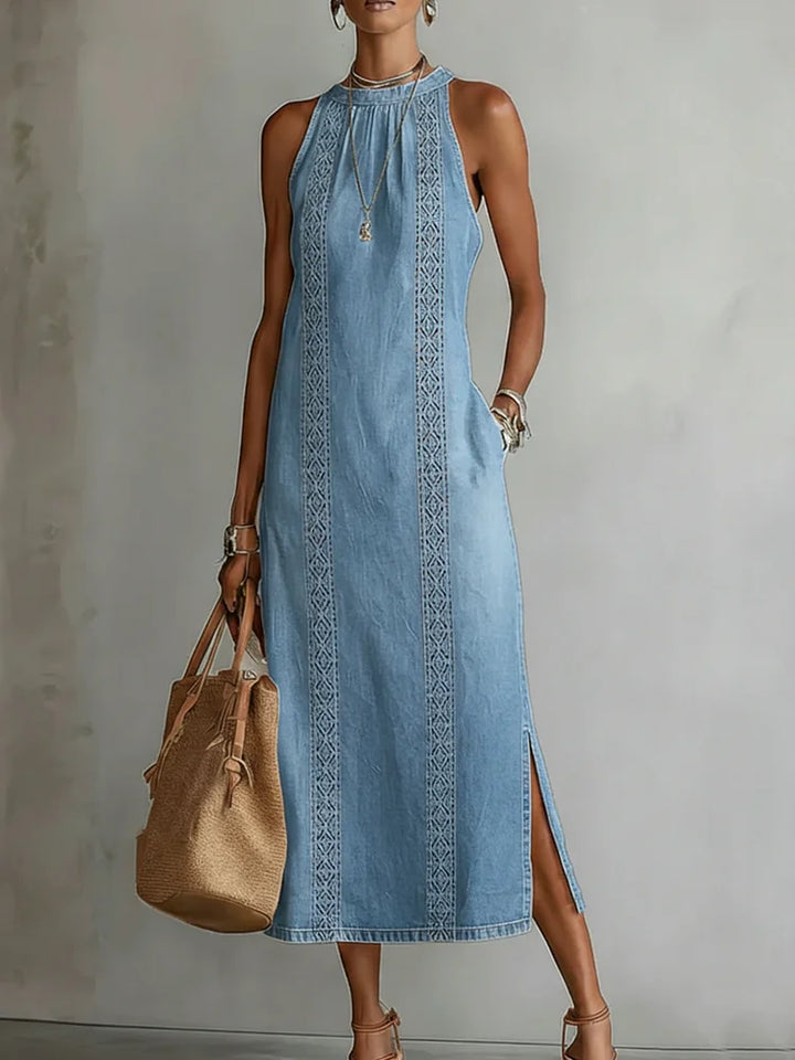 Julia | Robe en Jean avec Éléments en Dentelle Vintage