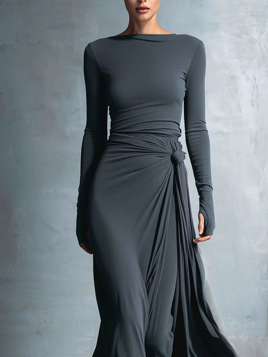 Naiara ❘ Robe longue à nœud latéral