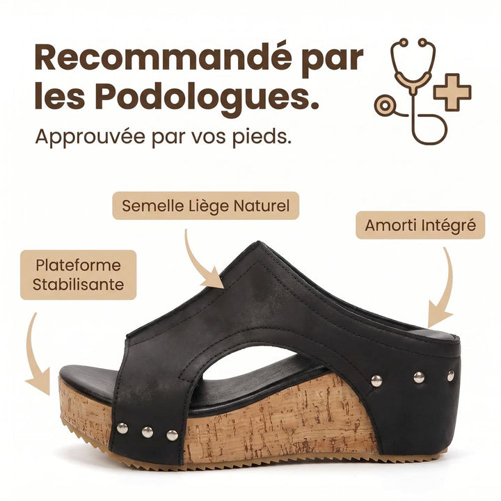Veloria | Sandales compensées ouvertes style décontracté