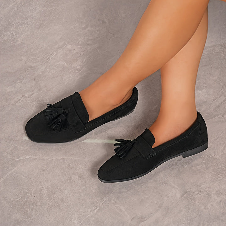 Mocassins Bleu Marine Confortables avec Talon Plat