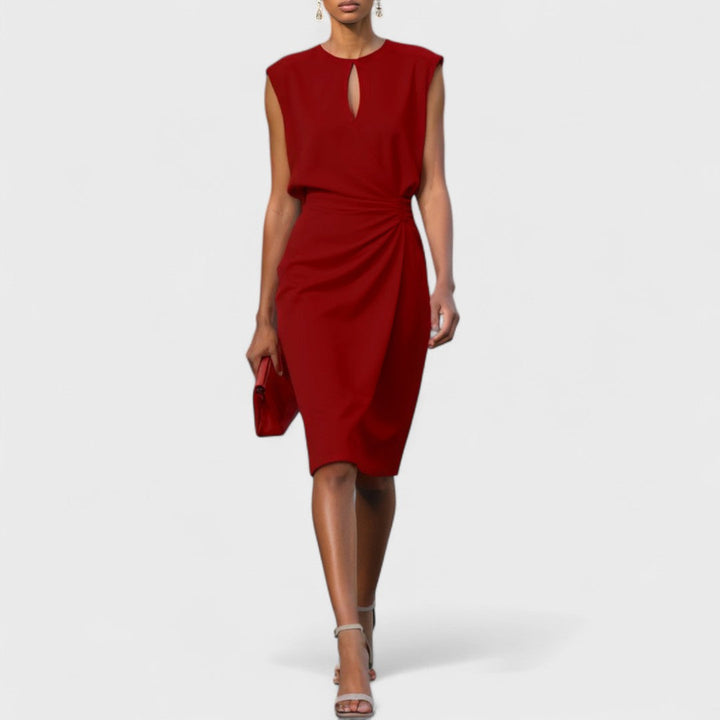 Aurélia | Robe midi drapée élégante