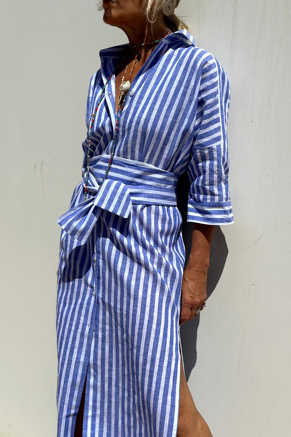 Corinne™ | Classique Robe Maxi Rayée