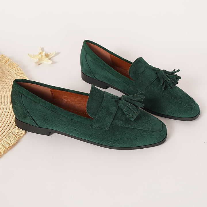 Mocassins Bleu Marine Confortables avec Talon Plat