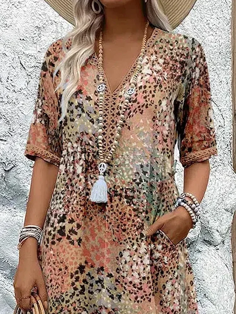 Roxanne™ | Vibrant Floral Midi Robe