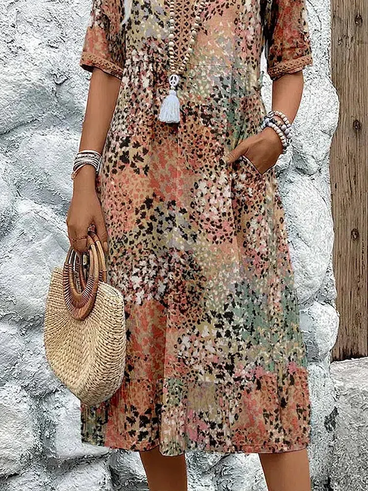 Roxanne™ | Vibrant Floral Midi Robe