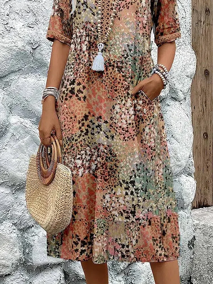 Roxanne™ | Vibrant Floral Midi Robe