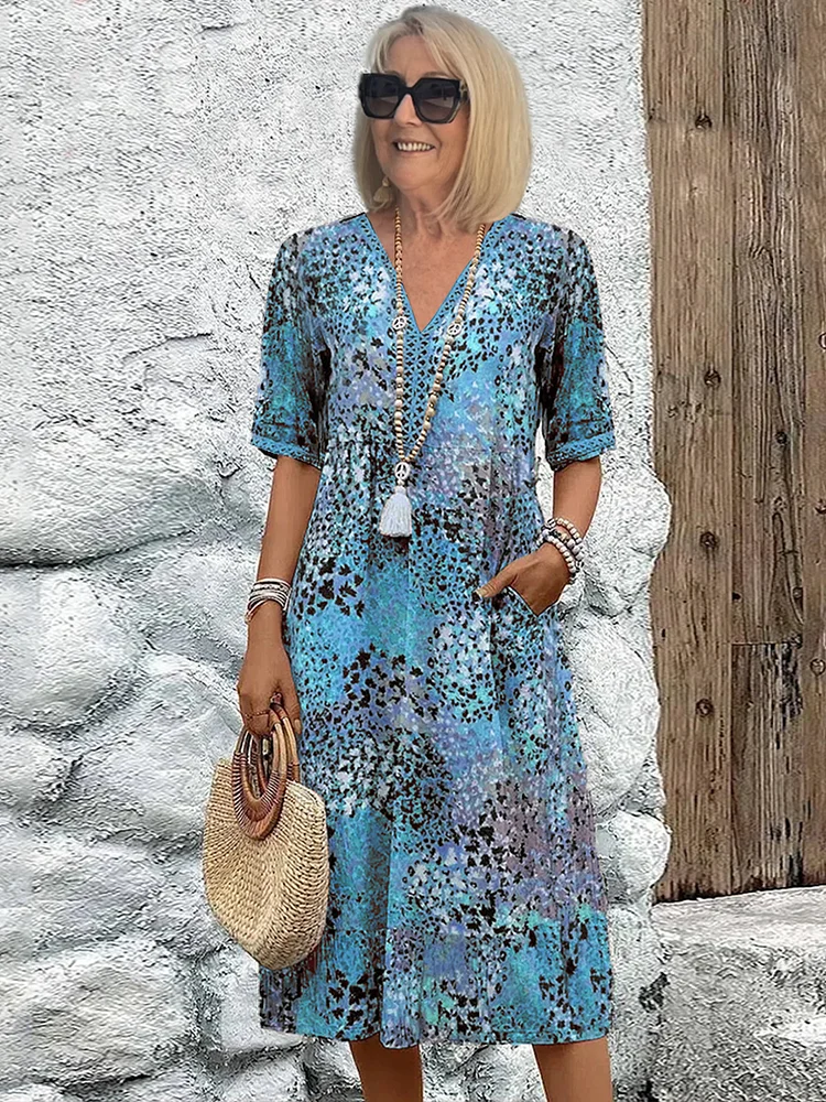 Roxanne™ | Vibrant Floral Midi Robe