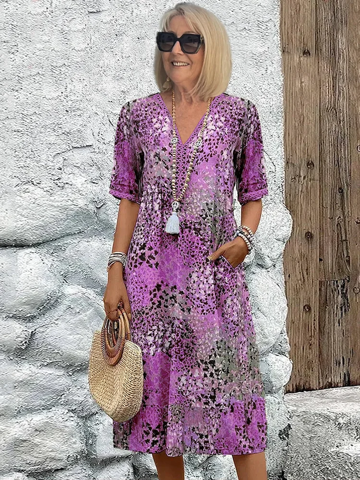 Roxanne™ | Vibrant Floral Midi Robe