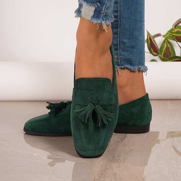 Mocassins Bleu Marine Confortables avec Talon Plat