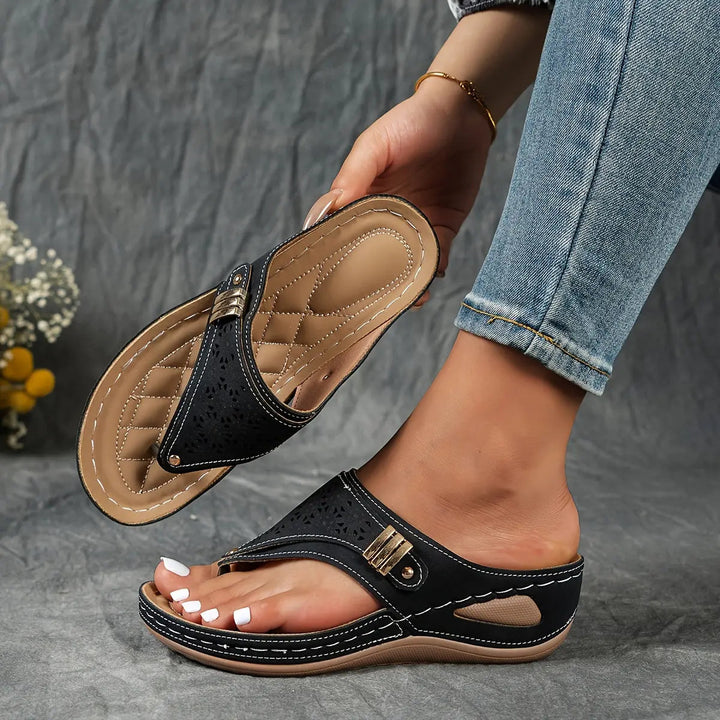 Élodie - Sandales compensées à entredoigt pour femme
