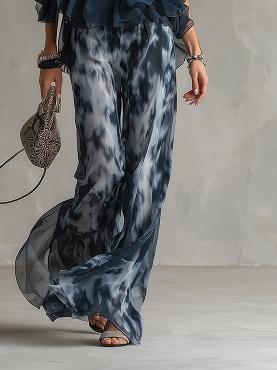 Maëlia | Ensemble fluide élégant avec pantalon à jambes larges