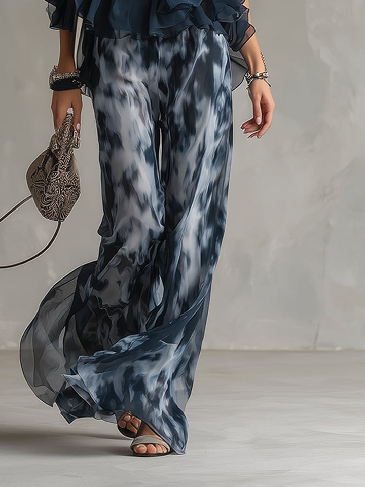 Maëlia | Ensemble fluide élégant avec pantalon à jambes larges