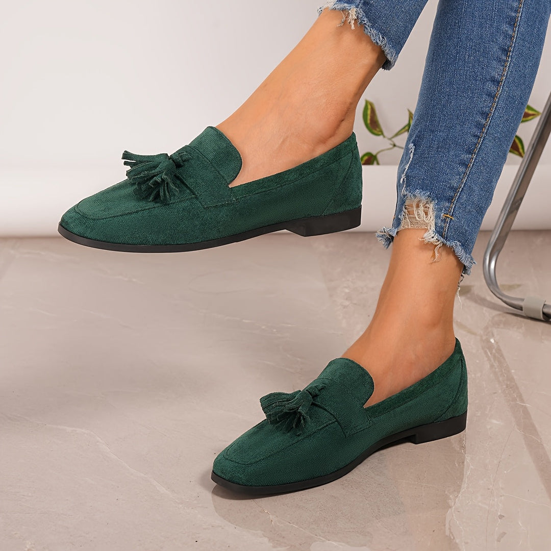 Mocassins Bleu Marine Confortables avec Talon Plat