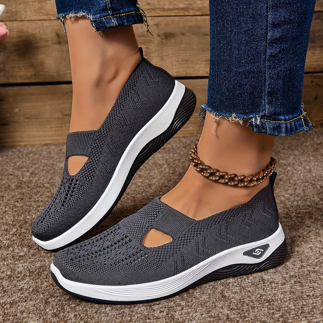 Chaussures de sport légères à enfiler respirantes en tricot