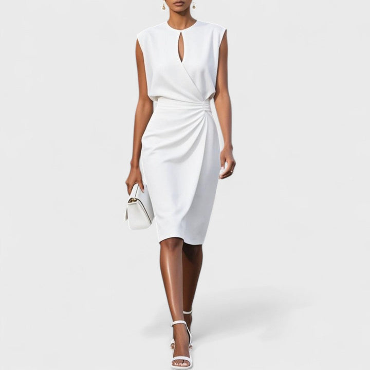 Aurélia | Robe midi drapée élégante