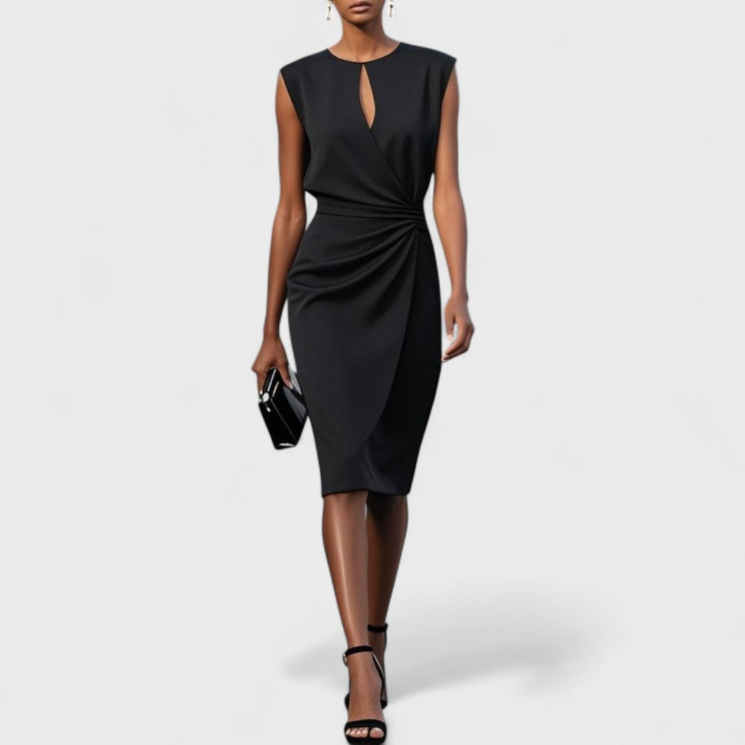 Aurélia | Robe midi drapée élégante
