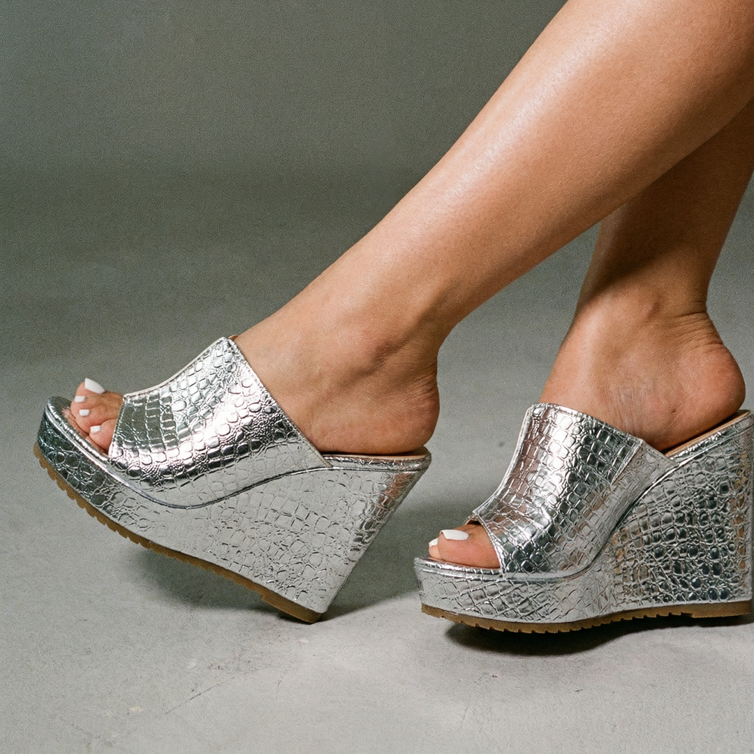 Elara | Luxe Brillant Wedge Sandals