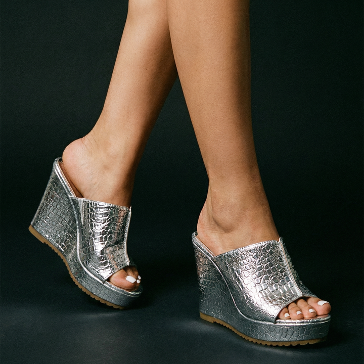 Elara | Luxe Brillant Wedge Sandals
