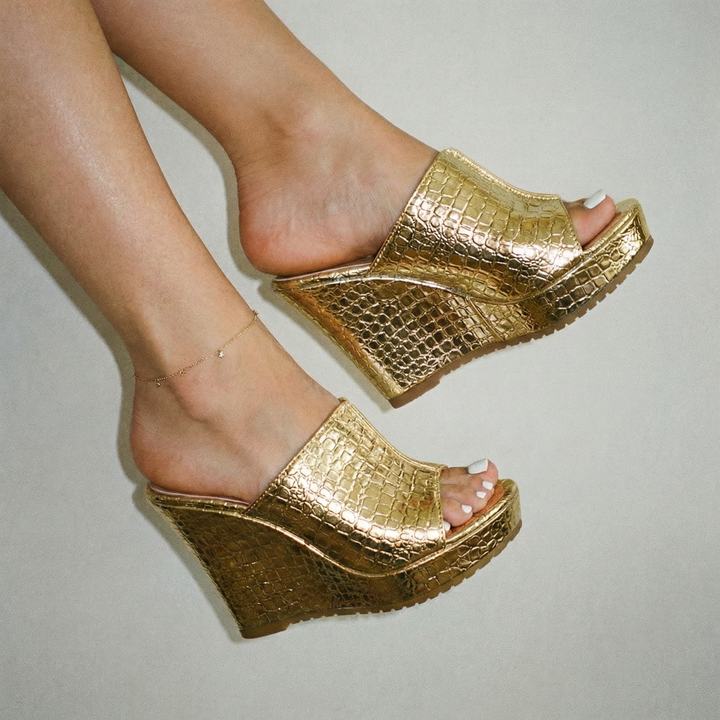 Elara | Luxe Brillant Wedge Sandals