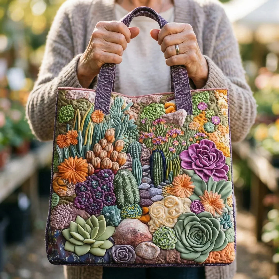 Sac fourre-tout artisanal - Jardin succulent