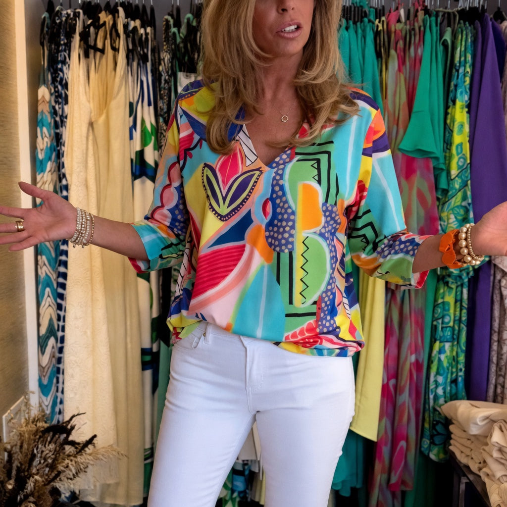 Maelys | Blouse imprimée fluide élégante