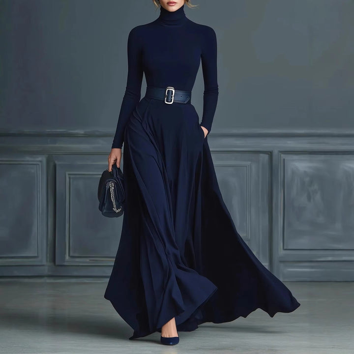Adriana | Robe longue élégante à col roulé