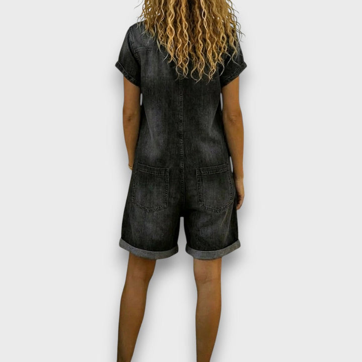 Joan | Salopette courte vintage en denim de coton