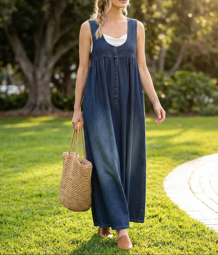Karen | Robe Maxi en Denim Vintage Doux et Lavé" 

Rewritten: "Karen | Robe Maxi en Denim Vintage Doux et Délavé