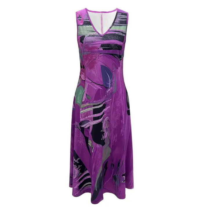 Robe midi imprimée avec veste légère assortie