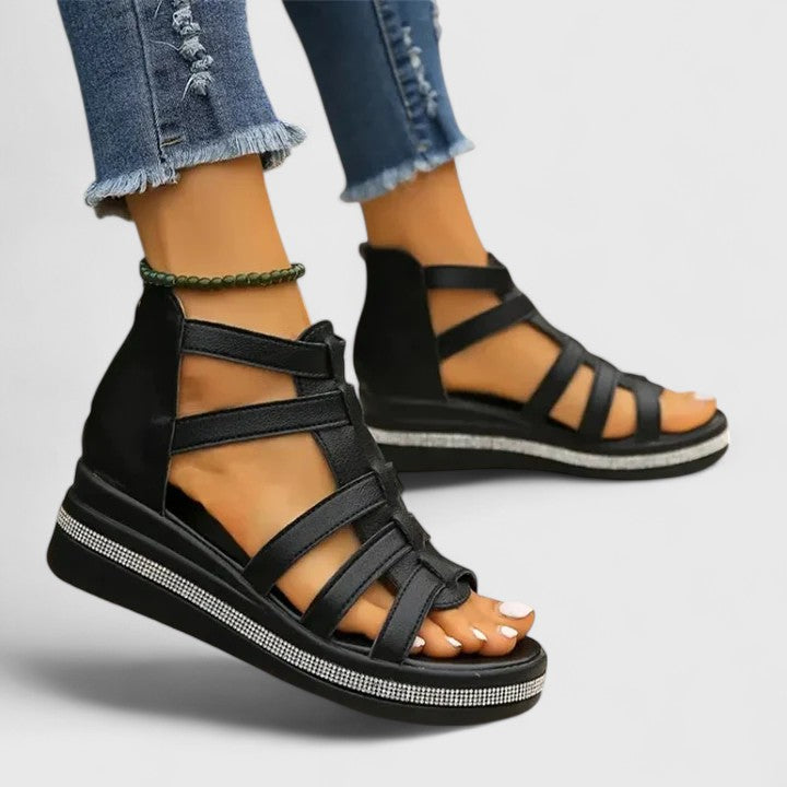 Kendall | Sandales Orthopédiques Décorées de Strass
