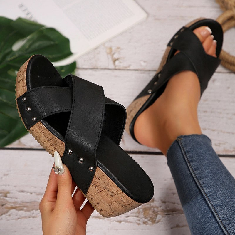 Oakley – Sandales Wedge Boho à Talon