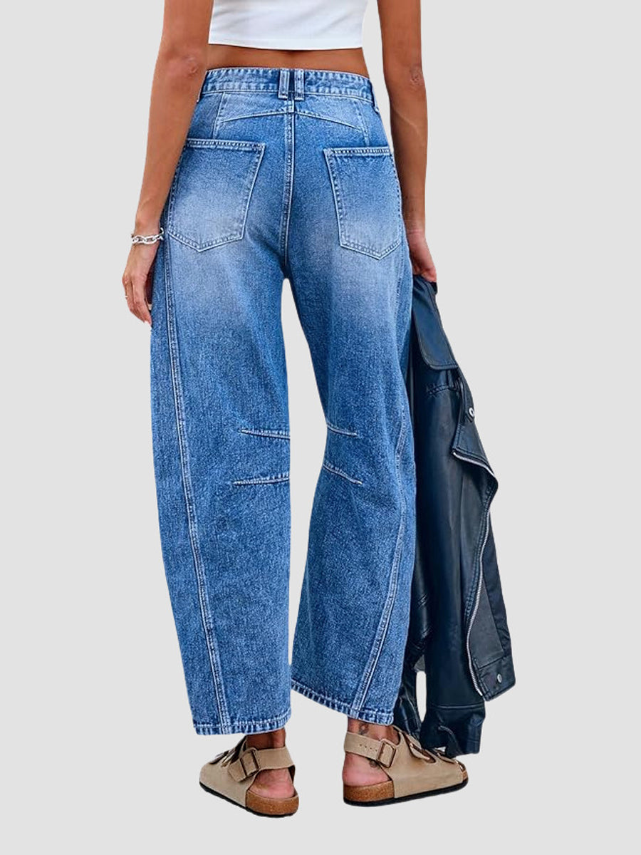 Linda | Pantalon en Jean Évasé Décontracté