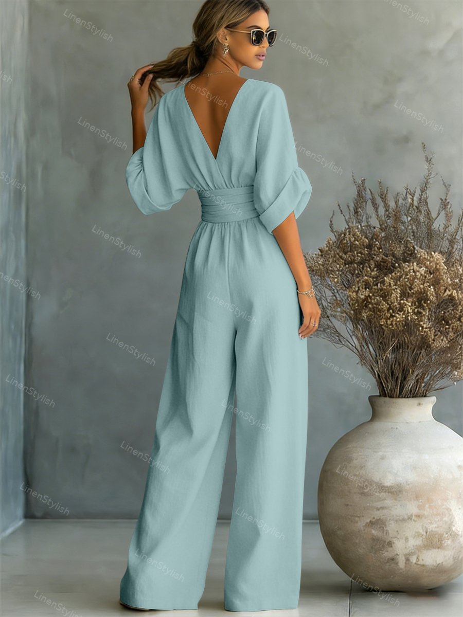 Robe longue fluide taille marquée